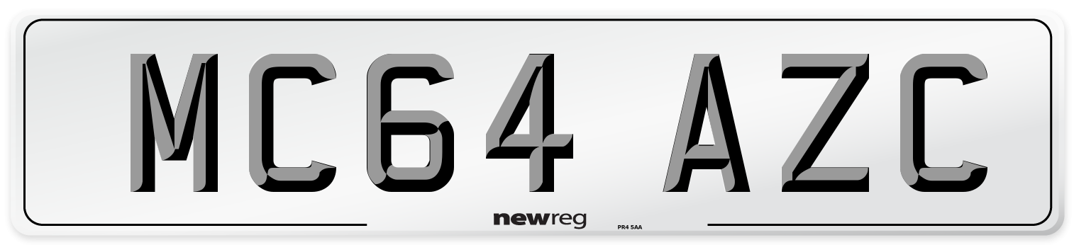 MC64 AZC Number Plate from New Reg